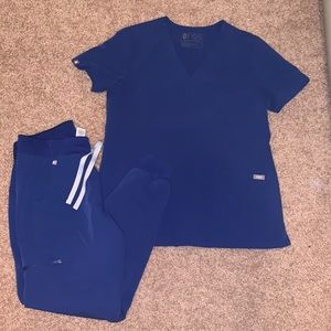 Figs Winning Blue or Galaxy Blue scrub set Top S and Bottoms S